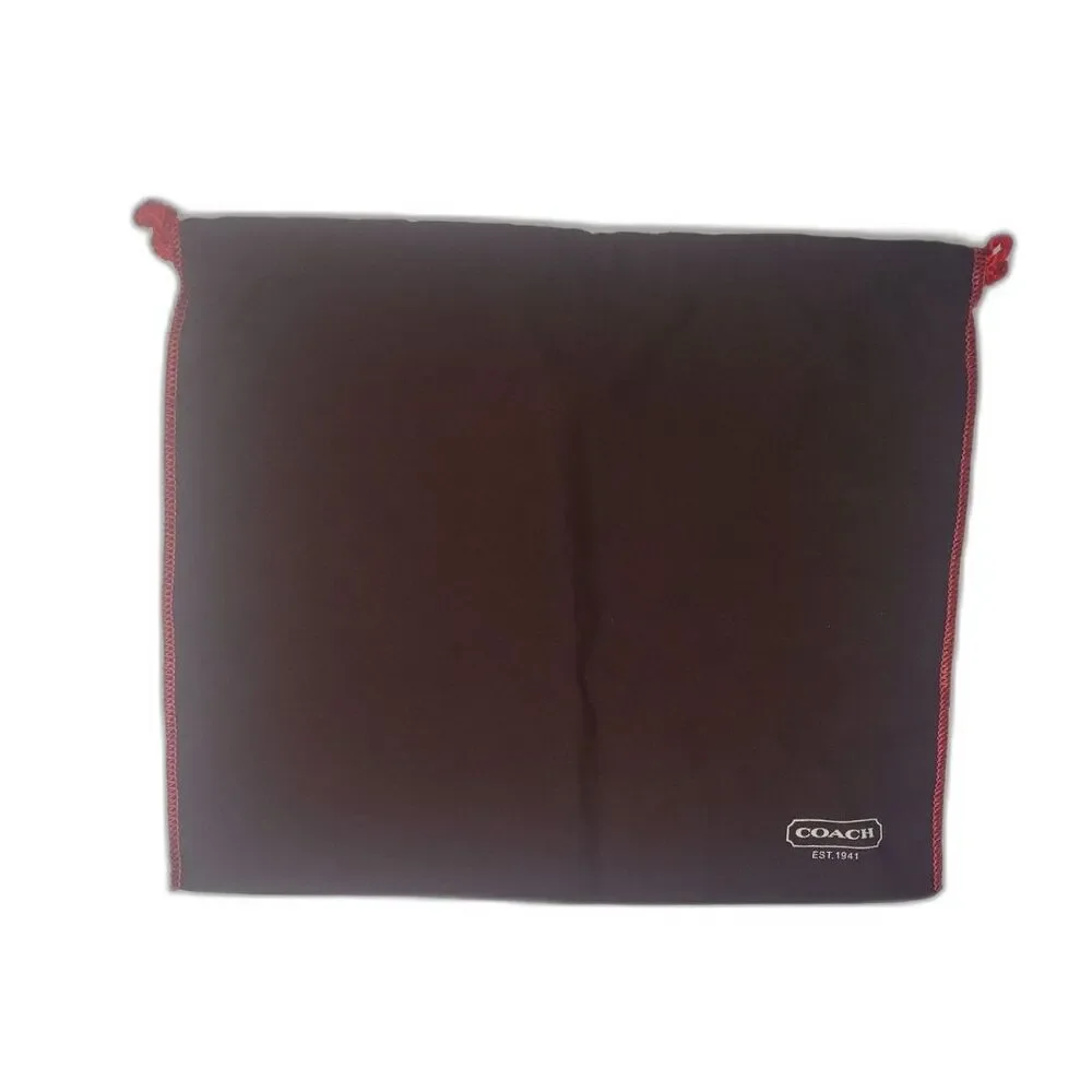 Coach Brown Dust Bag with Red Trim and Drawcord For Handbag Purse Shoes Storage